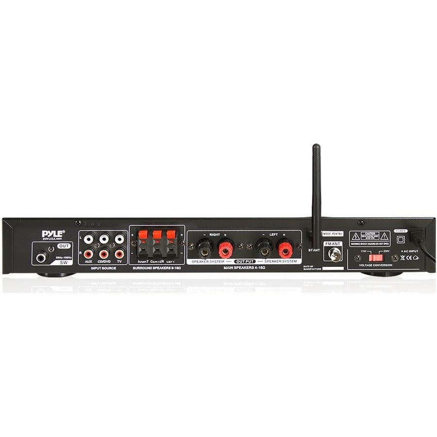 Pyle PDA7BU Home Theater Audio Receiver With Bluetooth, 200W RMS, 2.1 ...