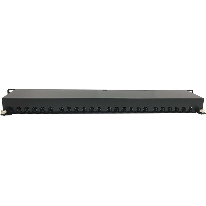 Rear view of Tripp Lite Cat6a patch panel displaying shielded port construction