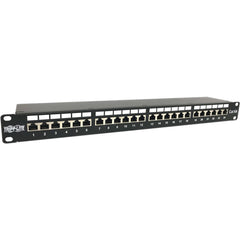 Tripp Lite N252-024-6A-SH 24-Poorten Cat6a Afgeschermde Patchpaneel 10 Gbps STP 110 Punch Down RJ45 1U TAA