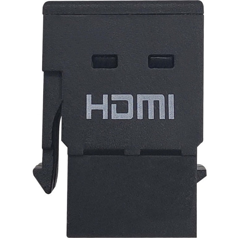 Top view of HDMI keystone coupler showing compact profile