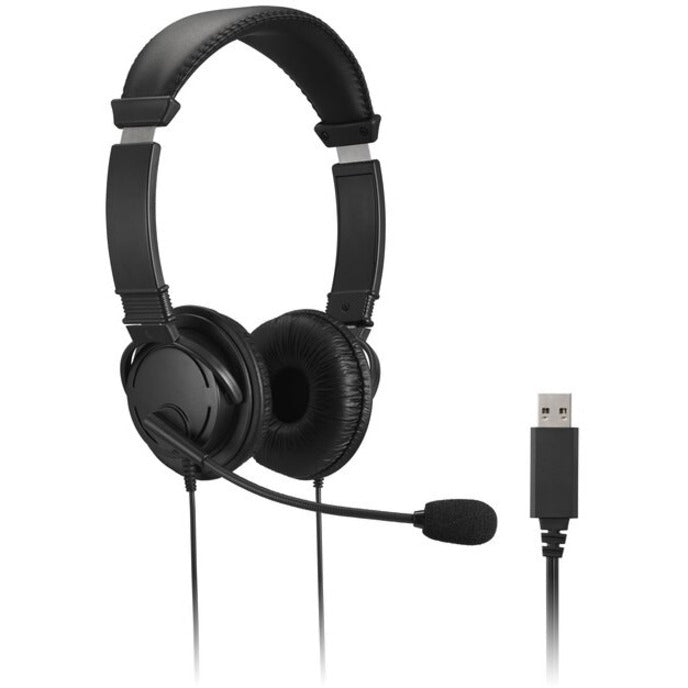 Side angle view of Kensington headset showing microphone and ear cushion detail