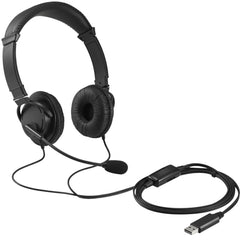 Kensington Classic Over-the-Head Headset, Noise Cancelling Mic, 40mm Drivers, Deep Bass, Volume Control, 6ft Cable, Compatible with Windows/Mac/Chromebook, Black - K33597WW (1 Year Warranty)