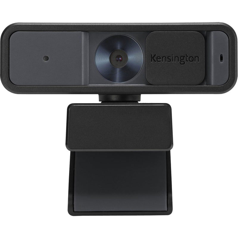 Front view of Kensington W2000 webcam displaying privacy features and microphone placement