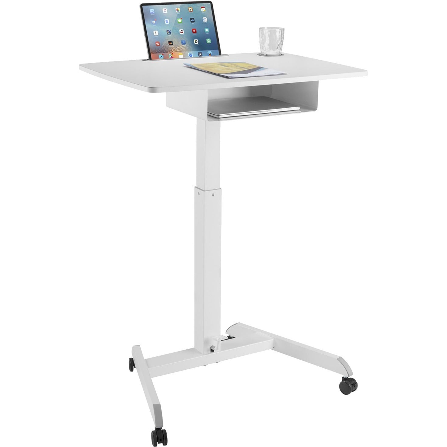 V7 DTM3SD Student Desk, Height Adjustable Gas Spring, Sturdy, Storage Drawer, Ergonomic Design