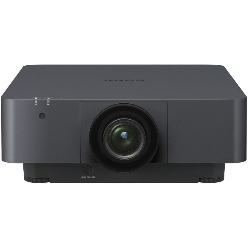 Front three-quarter view of Sony VPL-FHZ85 professional laser projector in black finish