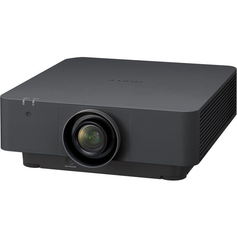 Angular view of Sony VPL-FHZ85 projector displaying compact design and professional build quality