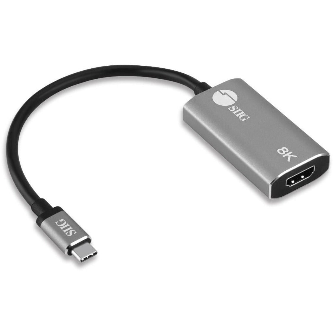 SIIG - Adaptateur USB-C vers HDMI - 8K Réversible Brancher et Utiliser Gris Sidéral