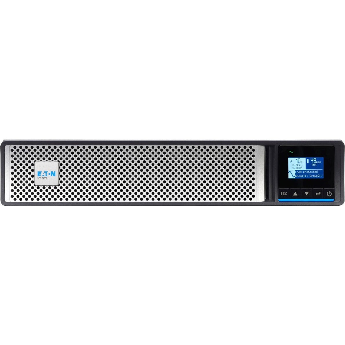 Eaton 5PX3000RTG2 5PX G2 UPS, 3000 VA/3000 W, Pure Sine Wave, 3 Year Warranty, Network-M2 Card, Energy Star, USB Cable, RS-232 Cable, Rack-Mounting Hardware, Tower Support Stands, Safety Guide, Quick Start Guide
