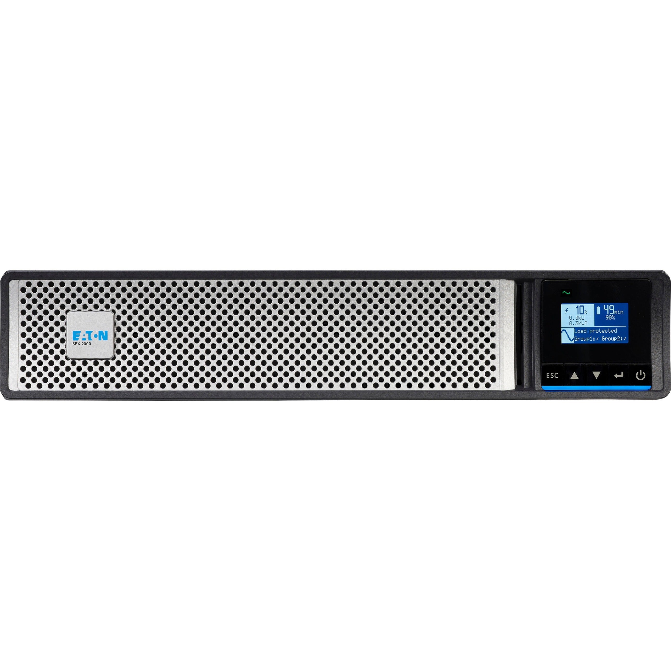 Eaton 5PX G2 Line-interactive UPS, 1950VA/1950W, Hot-Swappable Battery, Network Management, 6 NEMA Outlets, Rack-mountable 2U, 6 Min Backup - 5PX2000RTNG2 (3 Year Warranty)