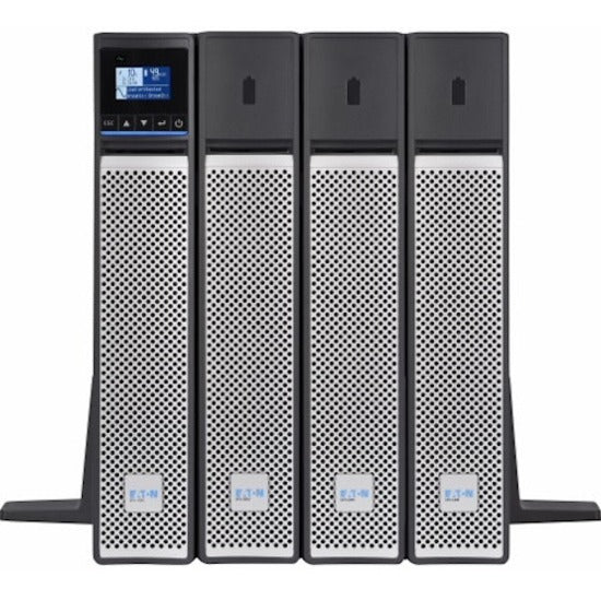 Multiple Eaton 5PX G2 UPS units showing parallel configuration with independent LCD displays