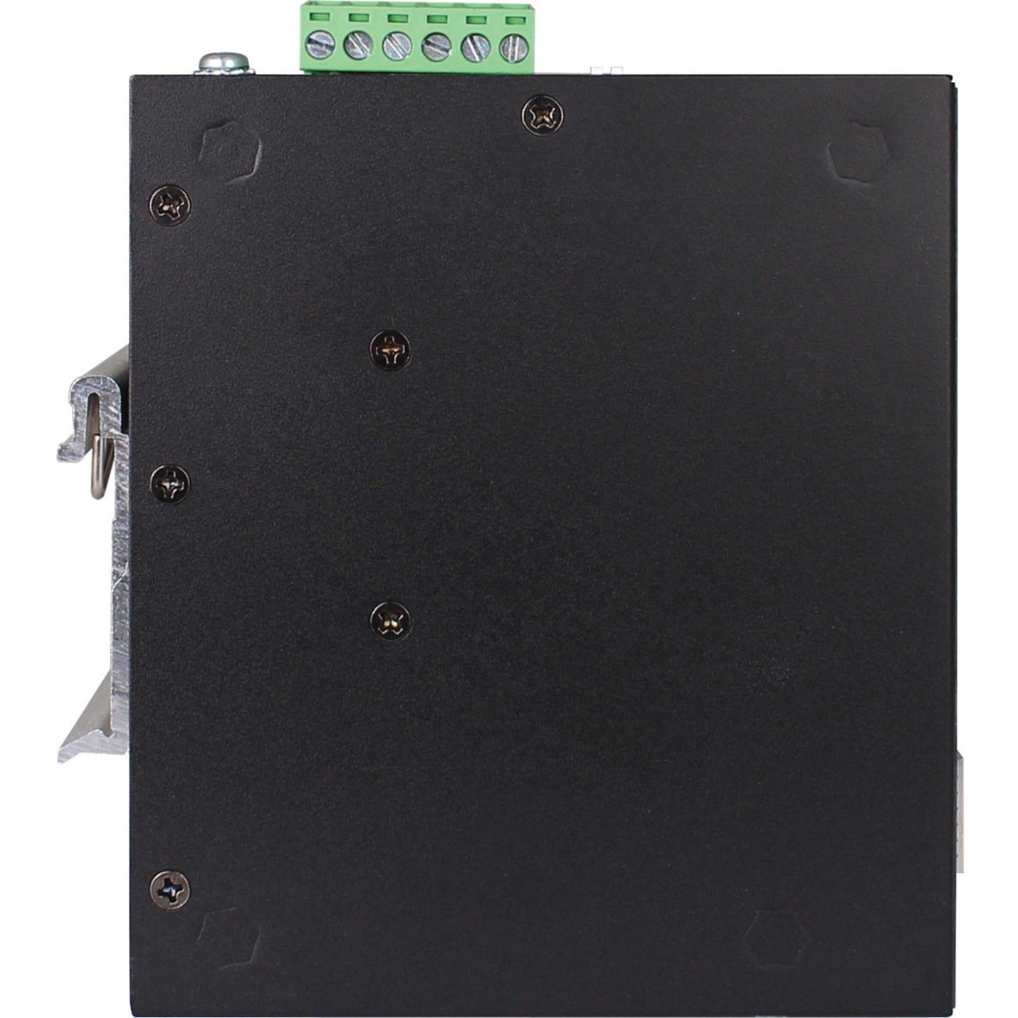 Side view of NGI-M08C2 switch showing IP30-rated aluminum enclosure construction-alternate-image4