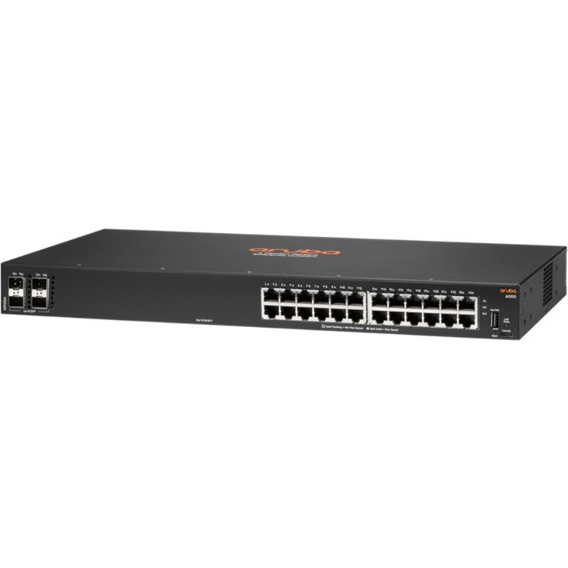 Aruba R8N88A 6000 24G 4SFP Switch Gigabit Ethernet 24 Puertos Fuente de alimentación