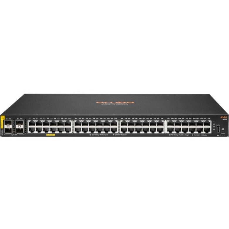 Aruba R8N85A#AC3 6000 48G Class4 PoE 4SFP 370W Switch, Business Environmentally Friendly, Gigabit Ethernet, 48 Network Ports