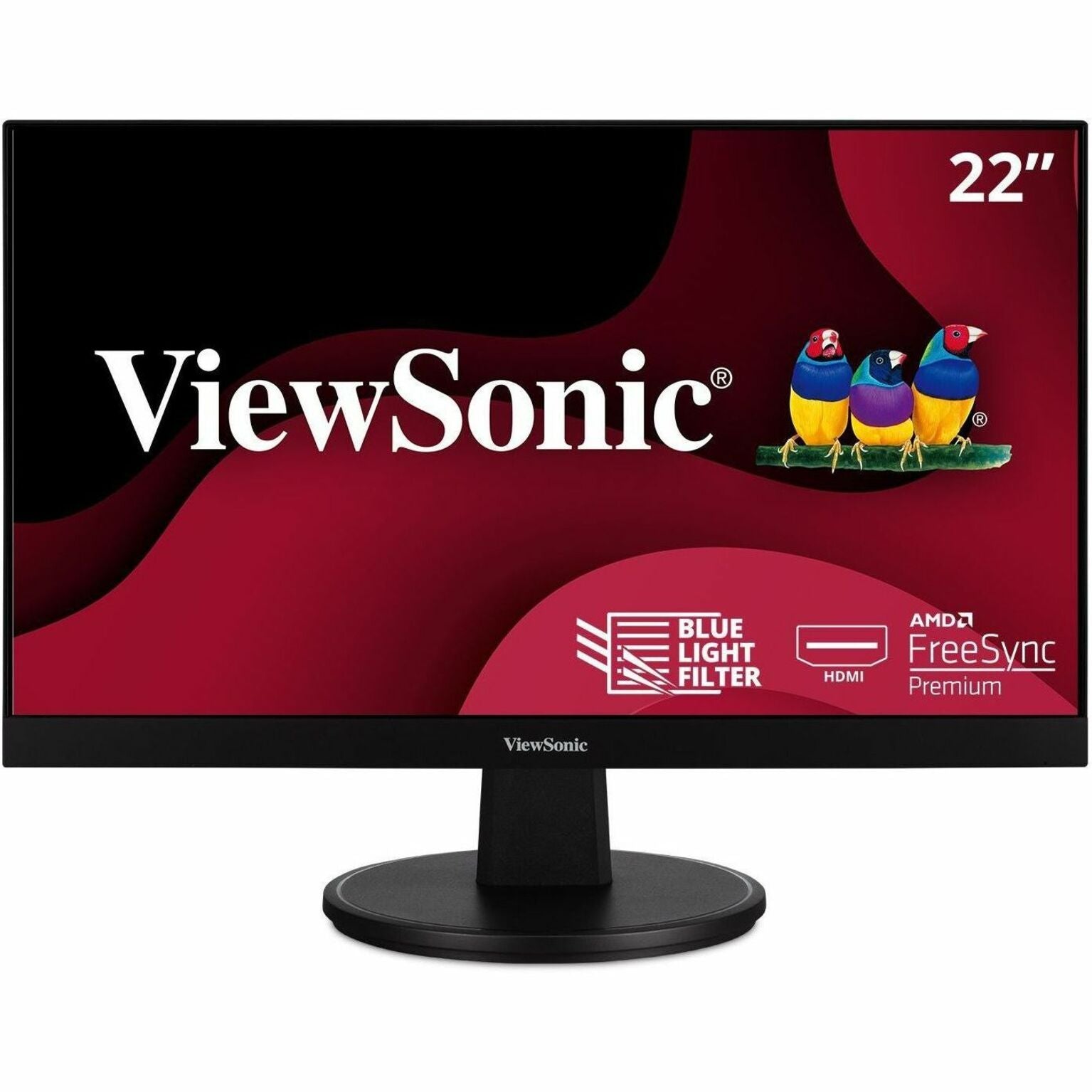 ViewSonic VA2247-MH 22 MVA 液晶显示器，无边框，HDMI，VGA，1920x1080 分辨率 品牌名称：ViewSonic。翻译品牌名称。