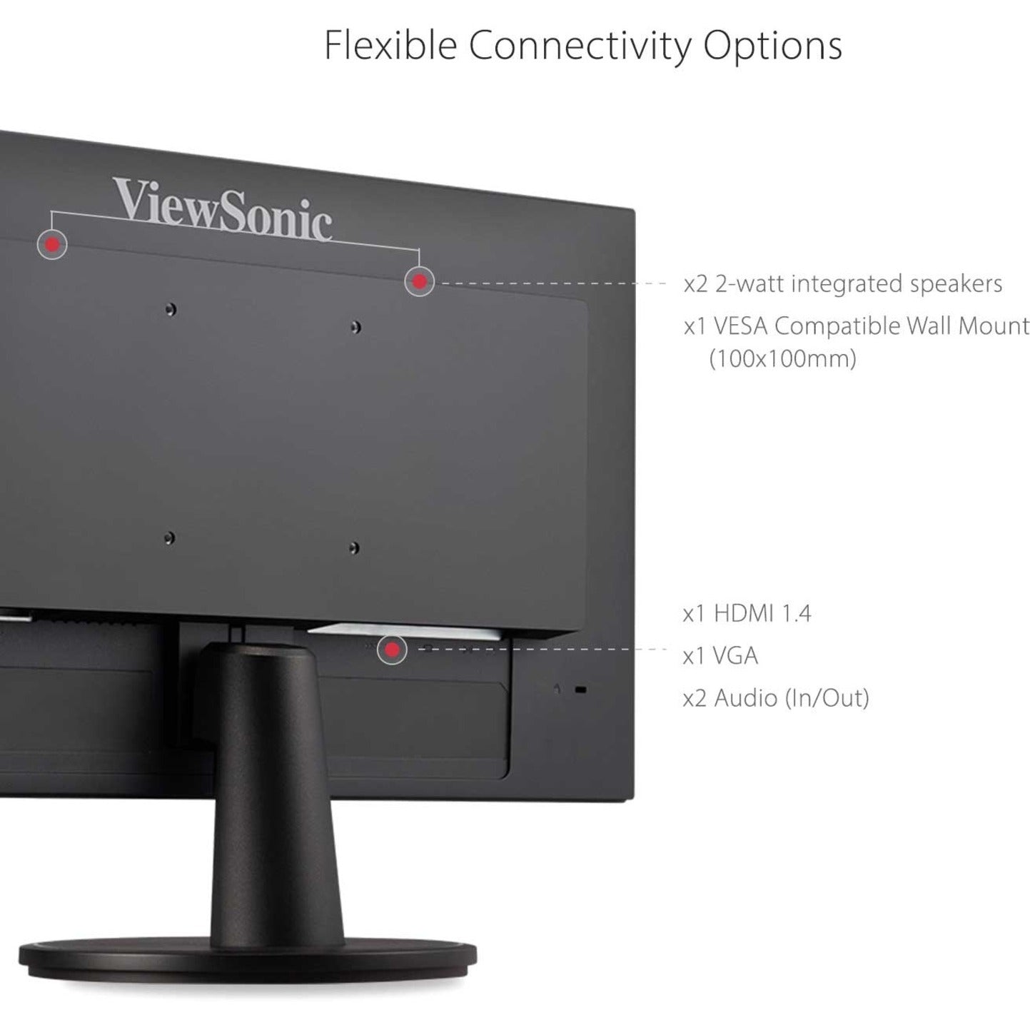 ViewSonic VA2247-MH 22" MVA 液晶显示器，无边框，HDMI，VGA，1920x1080 分辨率 品牌名称：ViewSonic。翻译品牌名称。