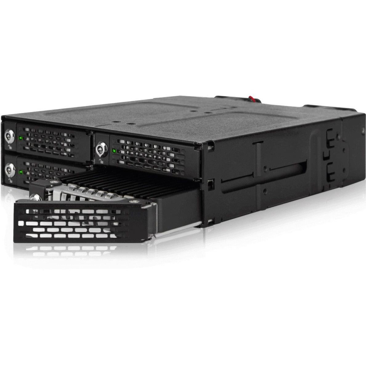 Icy Dock MB720MK-B V2 ToughArmor Drive Enclosure for 5.25" M.2, PCIe NVMe 4.0 x4 - Black, Hot Swappable Bays, 4 Bay Support