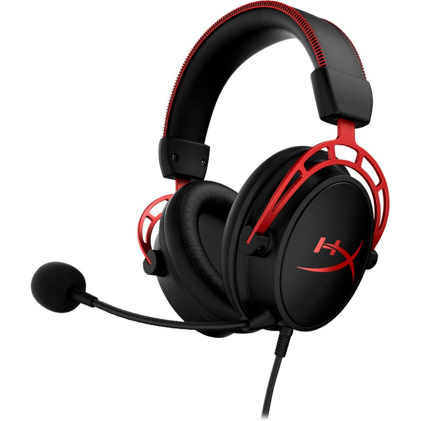 HyperX 4P5L1AA#ABL Cloud Alpha Gaming Headset (Sort-Rød) Komfortabel Aftagelig Mikrofon Understøttelse af Multi-platform