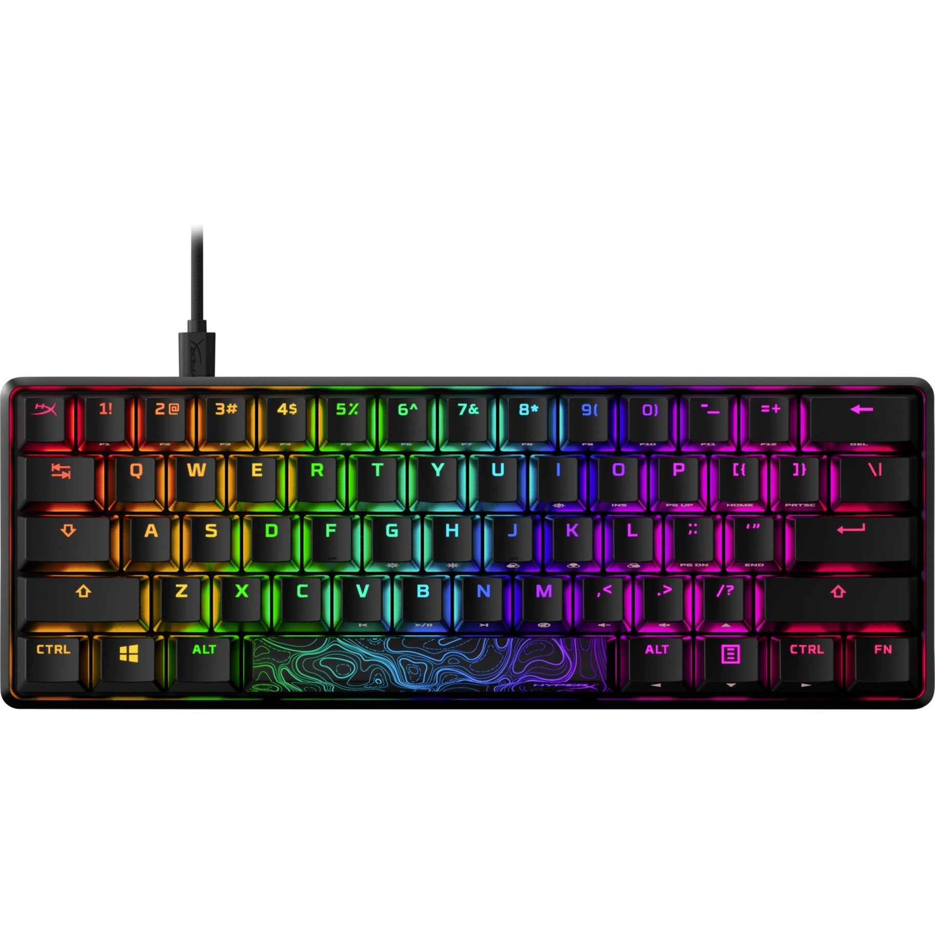 HyperX Alloy Origins 60 Mechanical Gaming Keyboard, Compact Keyboard, RGB LED Backlight, Anti-ghosting, Solvent Resistant, Wear Resistant, Programmable Keys, Key Rollover, Built-in Memory