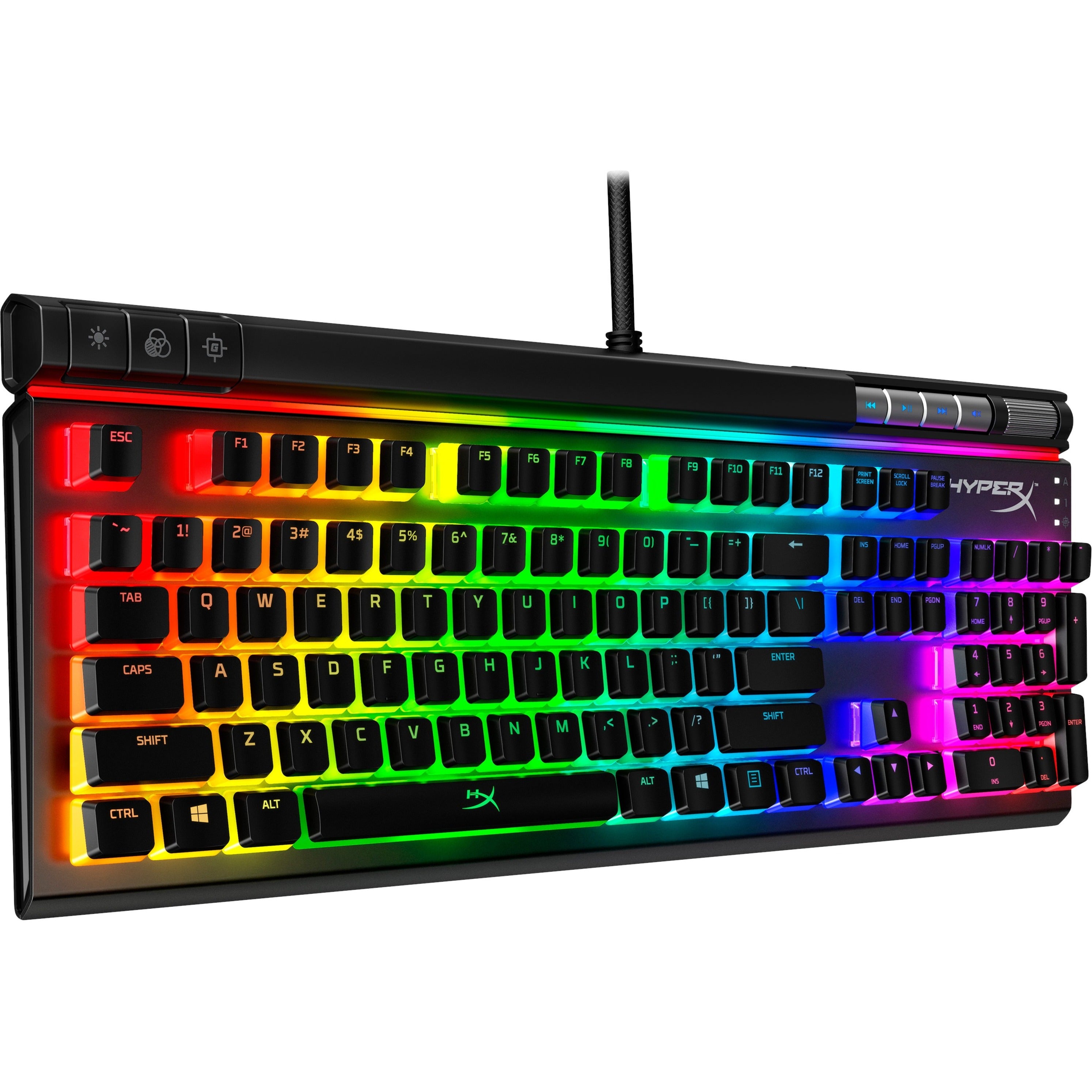 Teclado Mecánico para Juegos HyperX Alloy Elite 2 - HX Rojo (Distribución US) Retroiluminación LED RGB Teclado de Tamaño Completo Rueda de Volumen