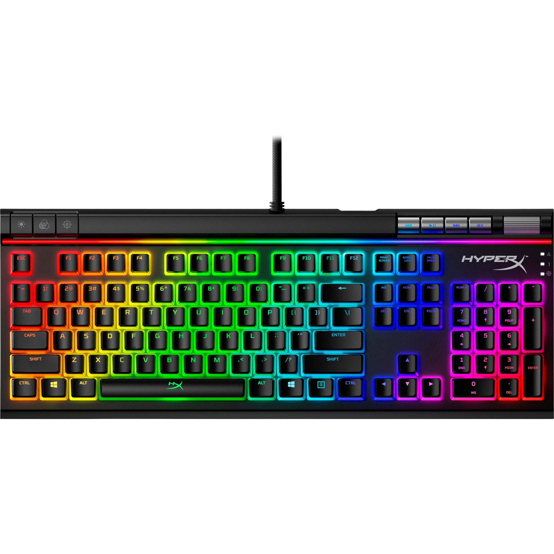 HyperX Alloy Elite 2 Mechanical Gaming Keyboard - HX Red (US Layout), RGB LED Backlight, Full-size Keyboard, Volume Scroll Wheel