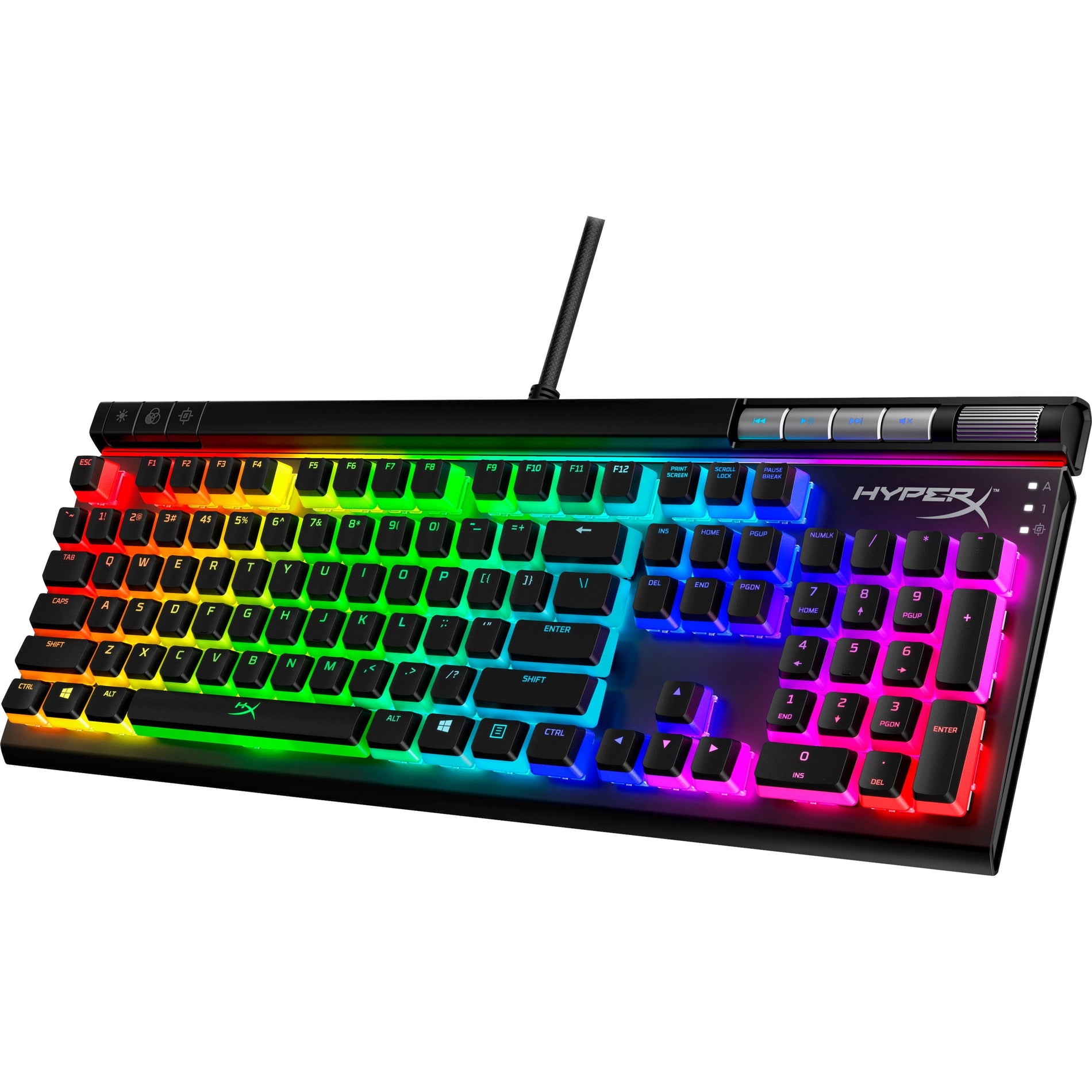 HyperX Alloy Elite 2 Mechanical Gaming Keyboard - HX Red (US Layout), RGB LED Backlight, Full-size Keyboard, Volume Scroll Wheel