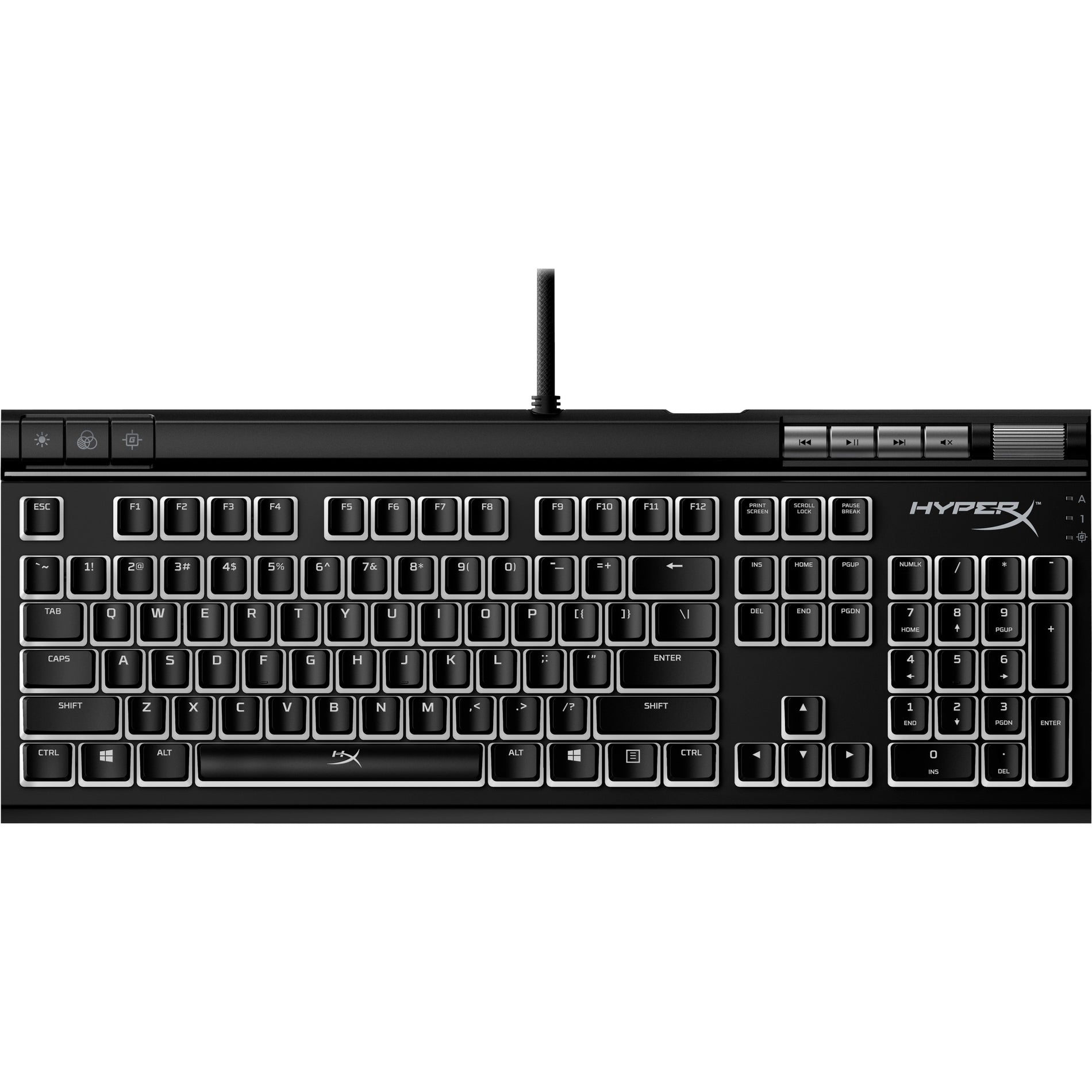 HyperX Alloy Elite 2 Mechanical Gaming Keyboard - HX Red (US Layout), RGB LED Backlight, Full-size Keyboard, Volume Scroll Wheel