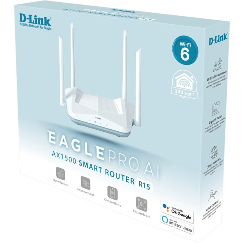 D-Link R15 EAGLE PRO KI AX1500 Smart Router Wi-Fi 6 Gigabit Ethernet Wireless Router