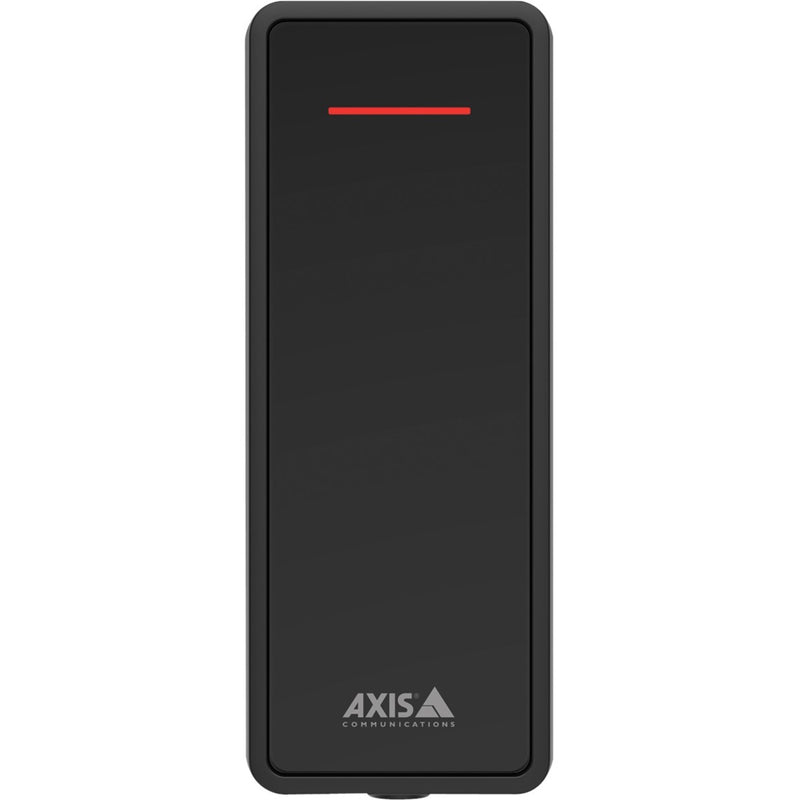 Full-length view of AXIS A4020-E Reader showing complete device profile and dimensions