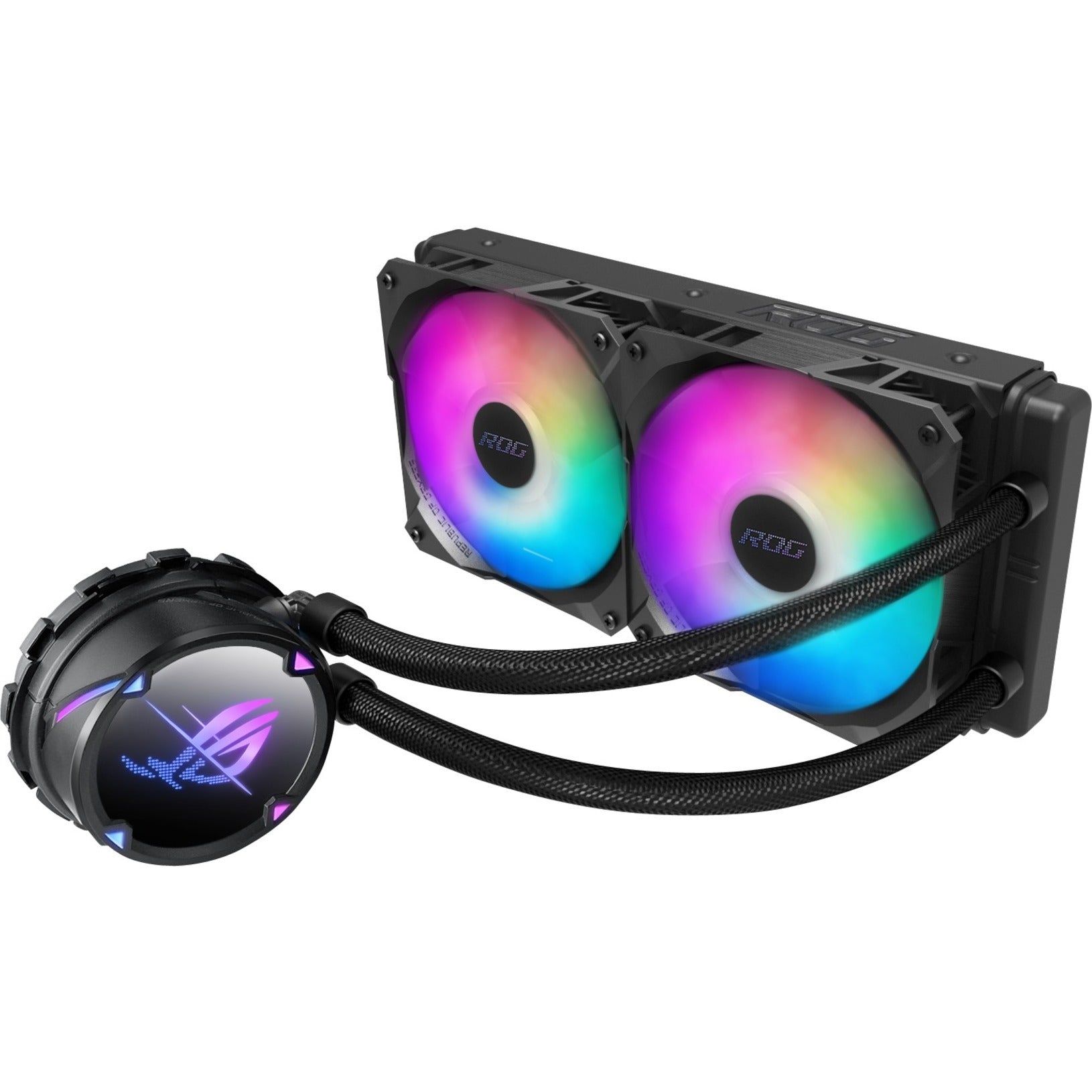 Asus ROG ROGSTRIXLCII240ARGB Strix LC II 240 ARGB Cooling Fan/Radiator/Water Block, Liquid Cooler, RGB LED, High Airflow, Low Noise