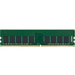 Kingston 32GB DDR4-3200 ECC Unbuffered DIMM memory module with green PCB and black memory chips-alternate-image1