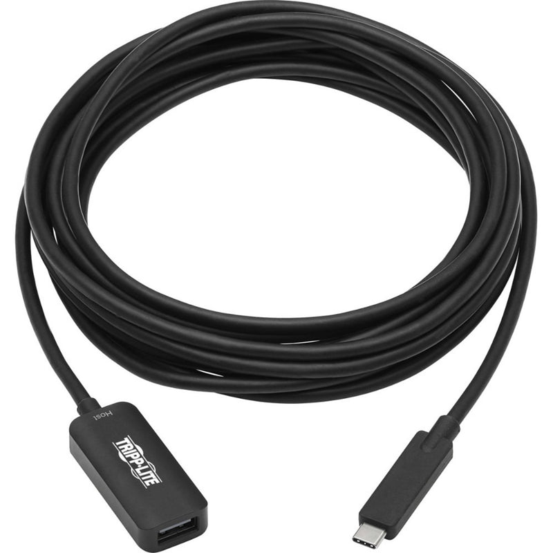 Full length view of Tripp Lite USB-C to USB-A extension cable showing 16.4ft cable span