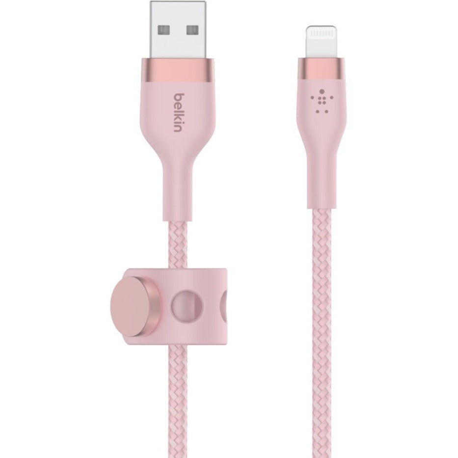 Belkin CAA010BT3MPK BOOST&uarr;CHARGE PRO Flex USB-A Cable with Lightning Connector, 9.84 ft, Pink