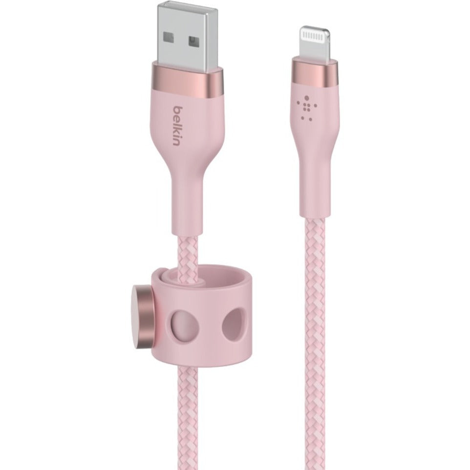 Belkin CAA010BT3MPK BOOST&uarr;CHARGE PRO Flex USB-A Cable with Lightning Connector, 9.84 ft, Pink