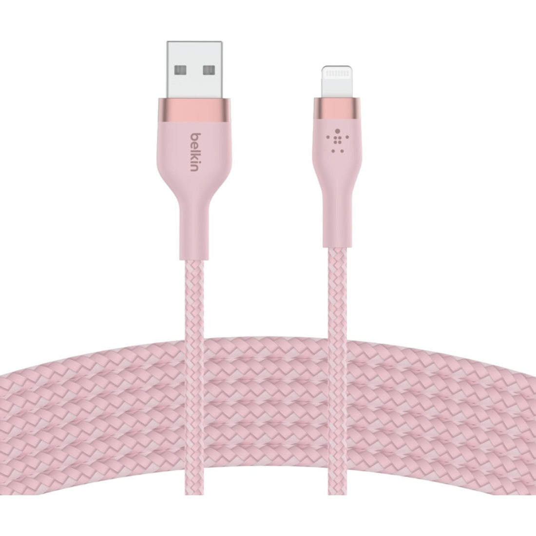 Belkin CAA010BT3MPK BOOST&uarr;CHARGE PRO Flex USB-A Cable with Lightning Connector, 9.84 ft, Pink