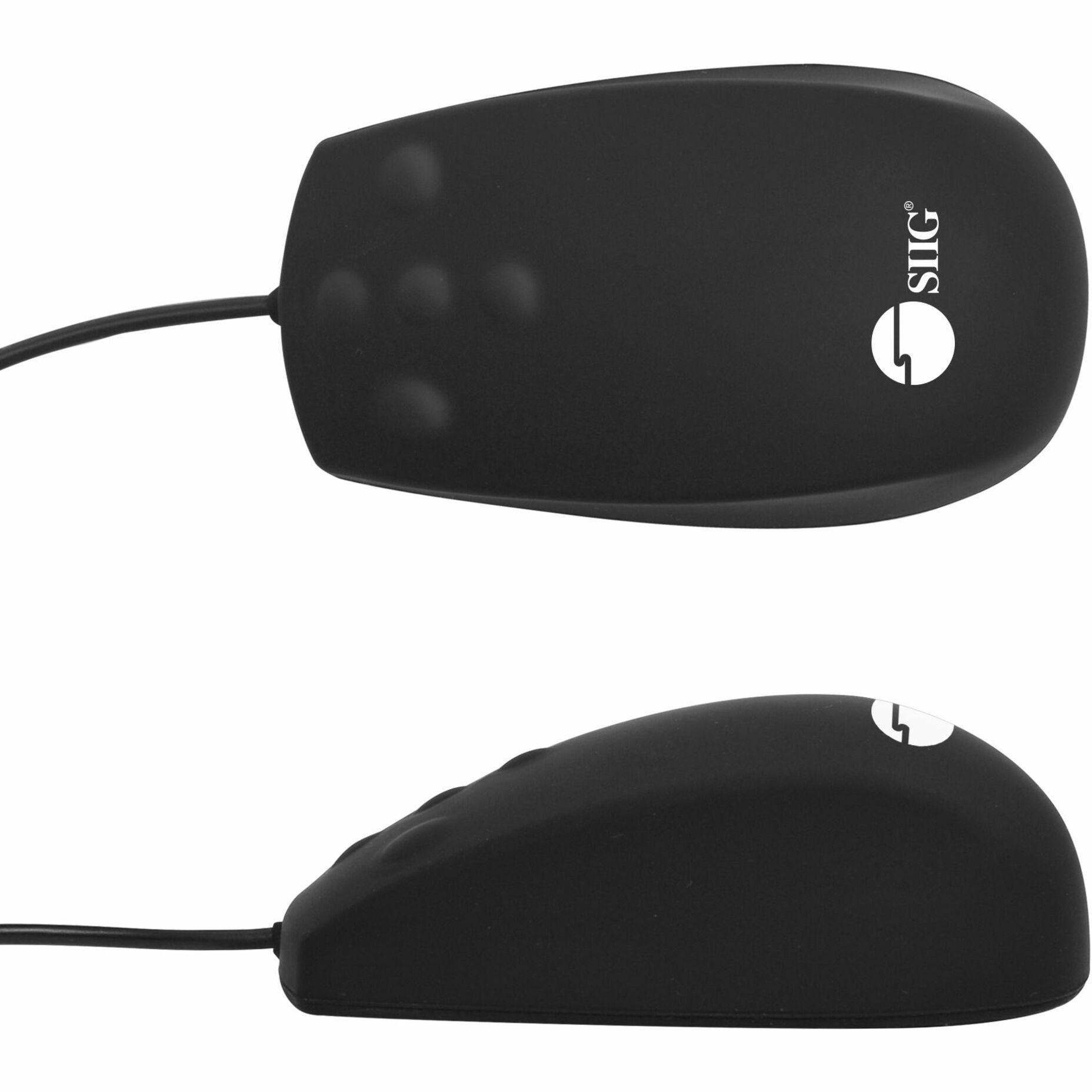 SIIG JK-US0S11-S1 Industrial Grade Water and Dustproof USB Mouse with Button Type Scroll, Rugged, 1000 dpi, 5 Buttons