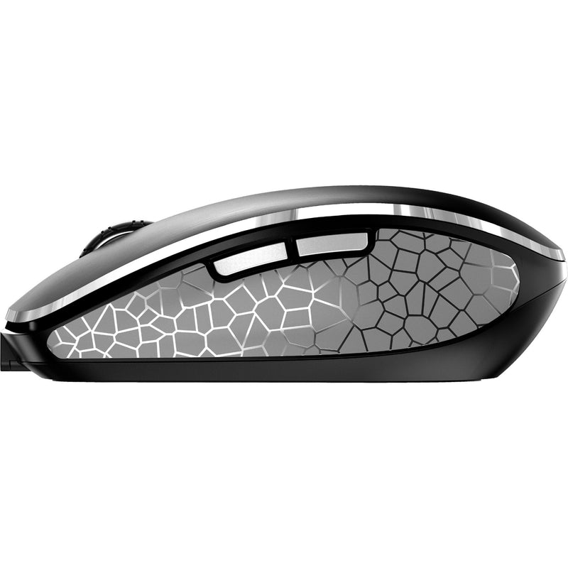 Side profile of CHERRY MW 8C ADVANCED mouse showing geometric pattern and ergonomic design