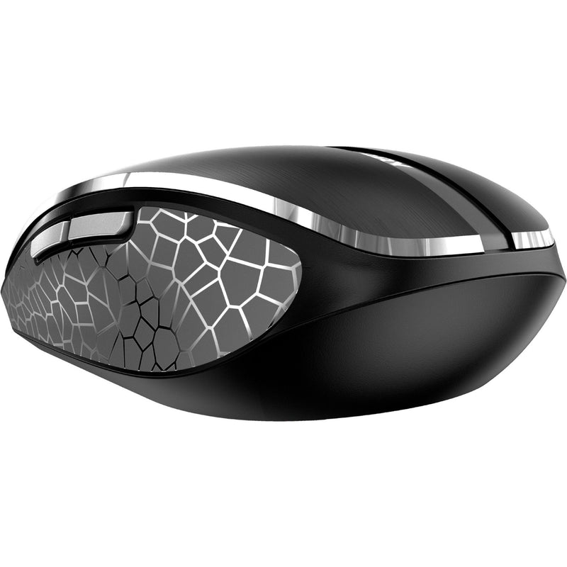 Detailed side view of CHERRY MW 8C ADVANCED mouse highlighting honeycomb pattern and chrome accents