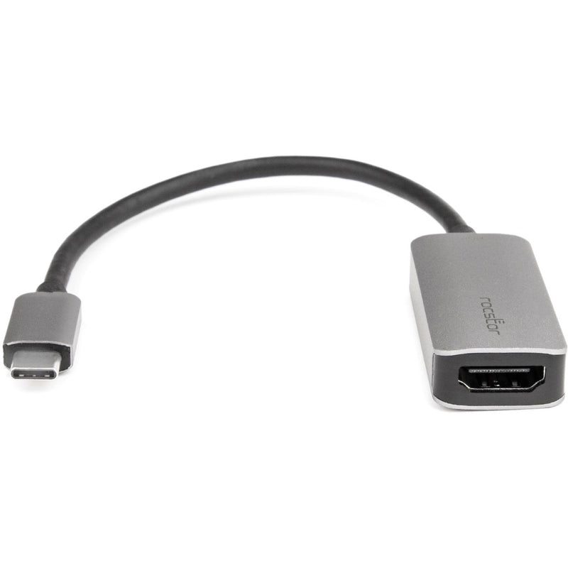 Close-up view of Rocstor adapter's HDMI port and USB-C connector