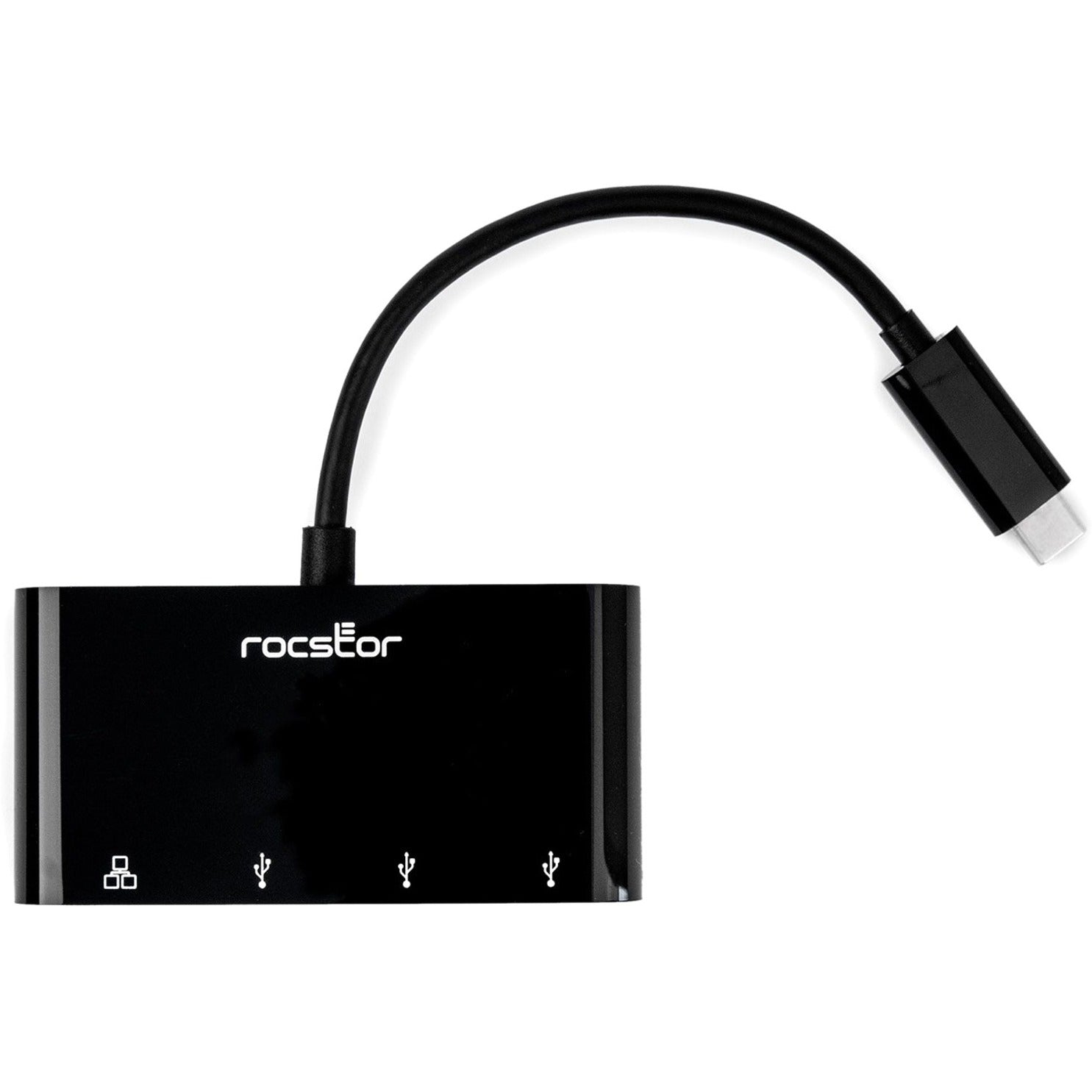 Top view of Rocstor USB-C hub highlighting the flexible cable design-alternate-image4