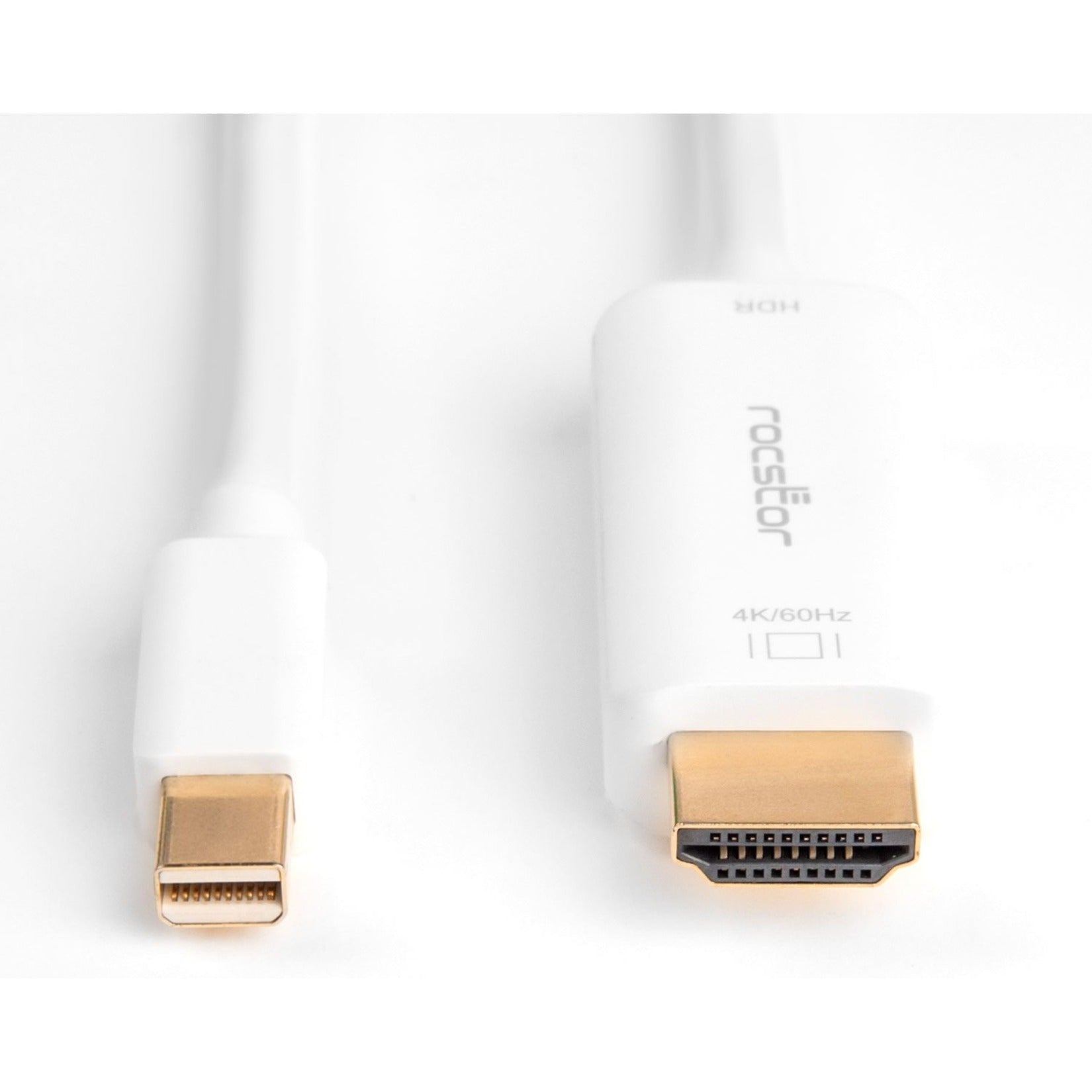 Rocstor Y10C196-W2 Premium Mini DisplayPort to HDMI Cable M/M - 60Hz, 6 ft, Gold-Plated Connectors, 4K Supported