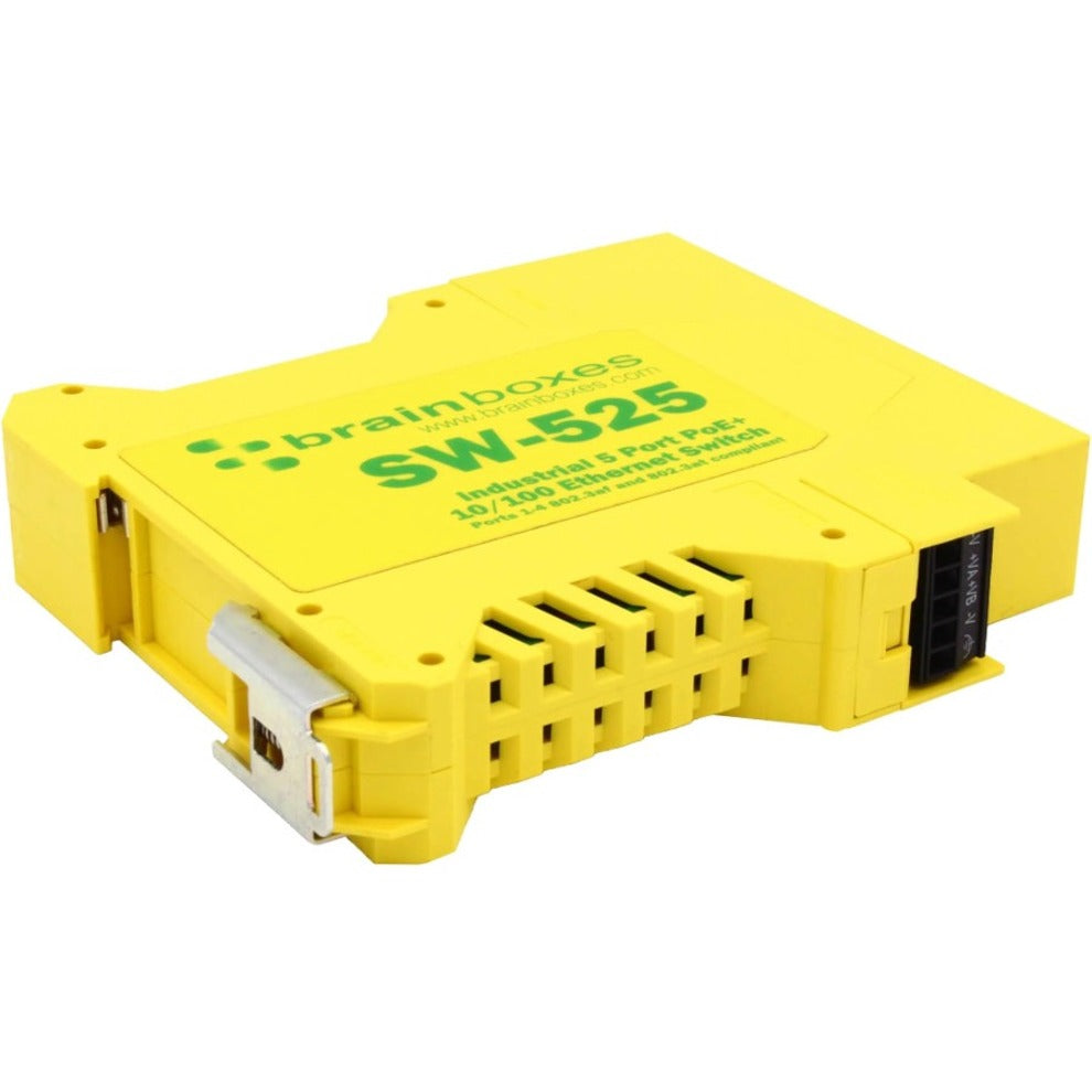 Brainboxes SW-525 Switch Ethernet PoE+ Industri 5 Port TAA Mematuhi Garansi Seumur Hidup