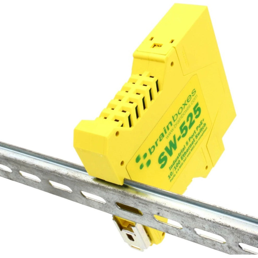 SW-525 mounted on DIN rail showing mounting mechanism-alternate-image5