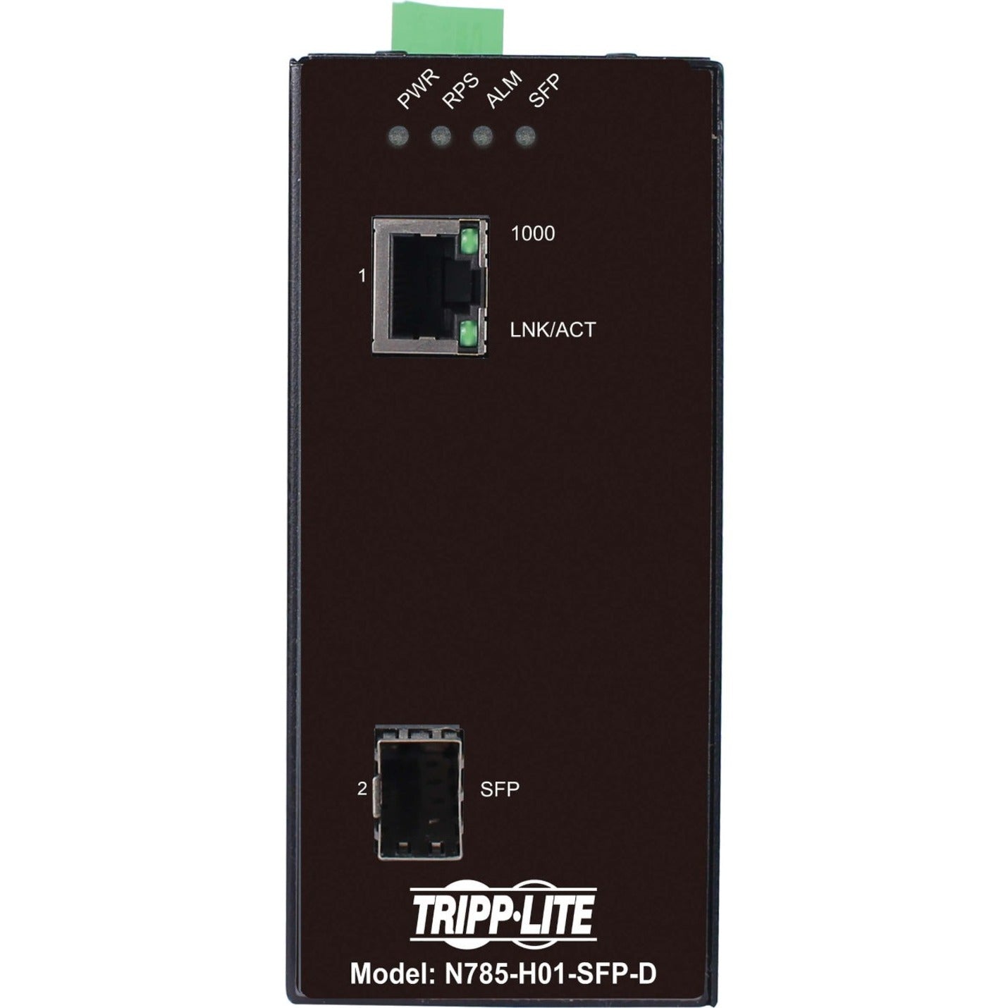 Close-up view of N785-H01-SFP-D ports showing RJ-45 and SFP connections-alternate-image3