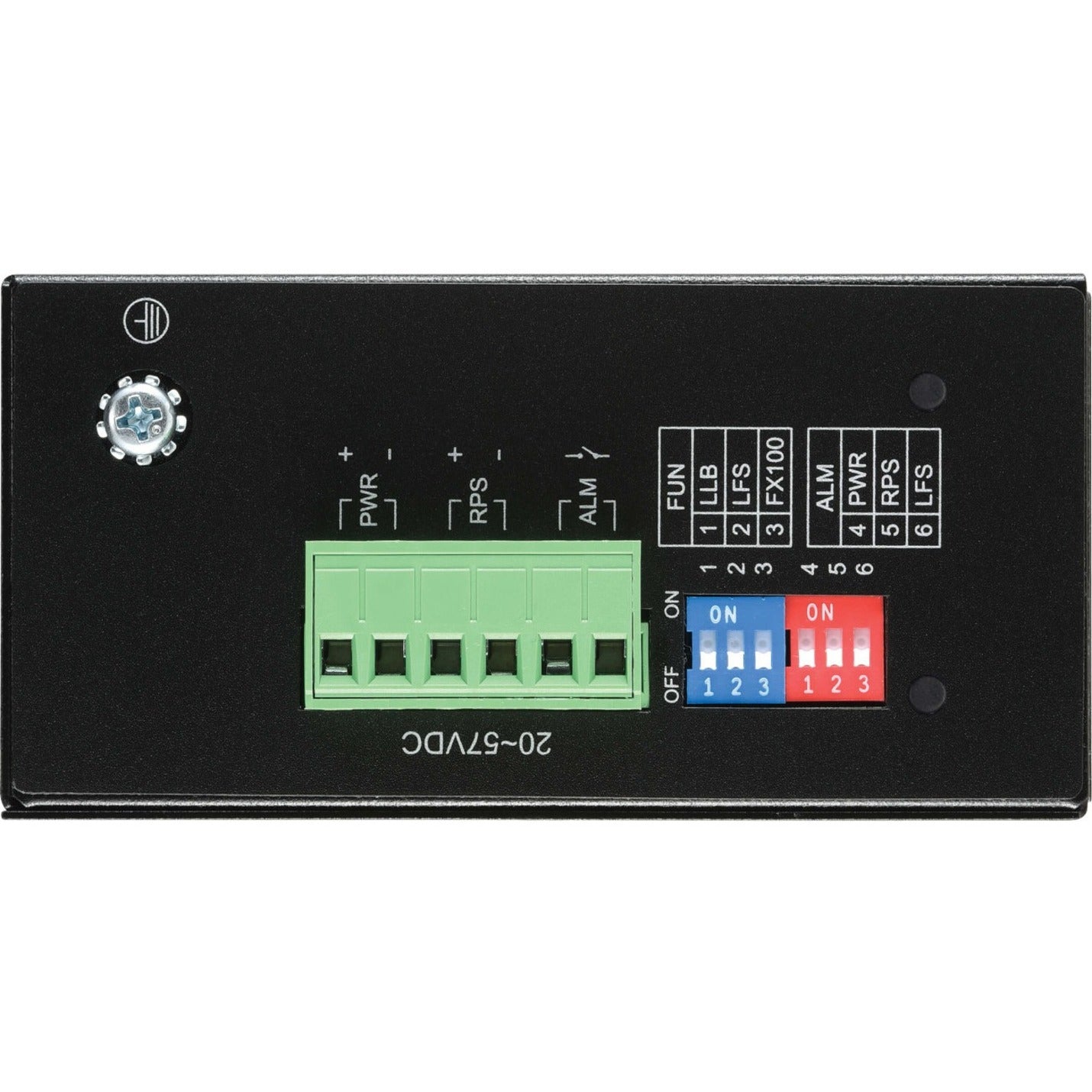 Top view of N785-H01-SFP-D showing DIP switch configuration panel-alternate-image6