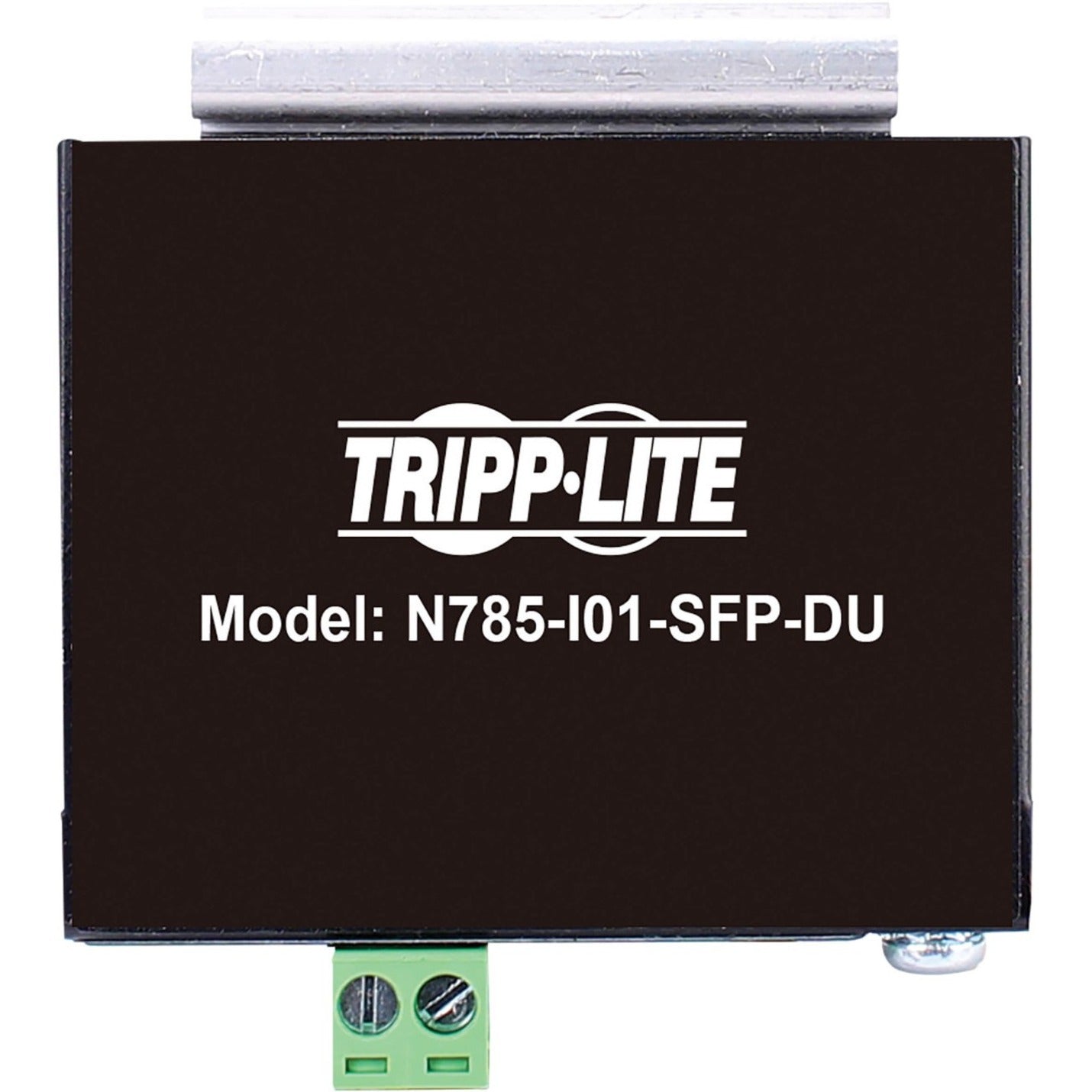 Top view of TAA-compliant N785-I01-SFP-DU showing product labeling and compliance markings-alternate-image6