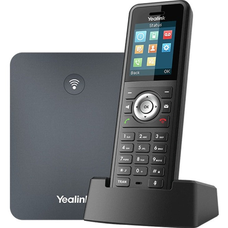 Yealink W79P IP Phone, Cordless DECT VoIP System with Bluetooth Speakerphone, 10 SIP Accounts, Wall Mountable, Desktop, Black/Classic Gray - 1302025 (1 Year Warranty)