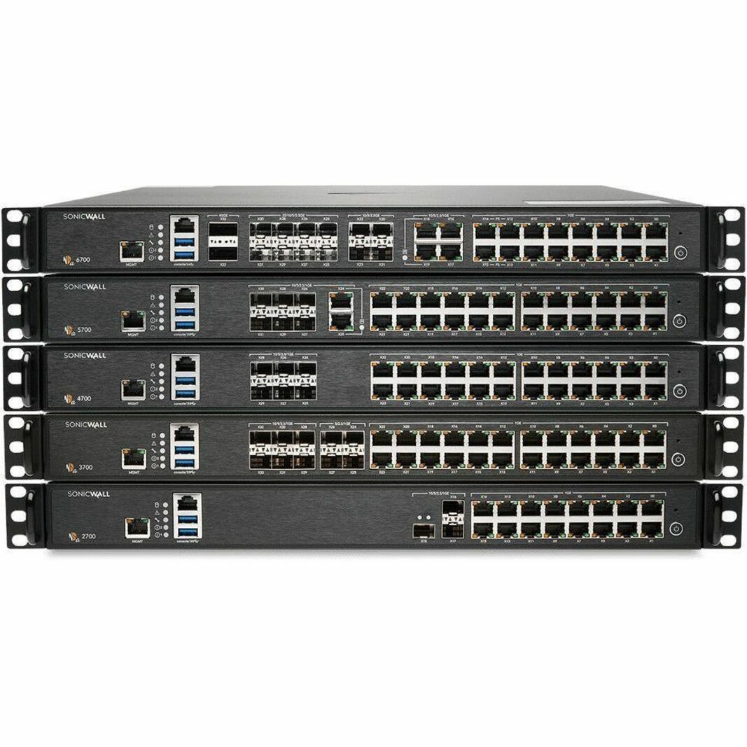 SonicWall 02-SSC-3928 NSa 5700 อุปกรณ์ความปลอดภัยเครือข่าย/ไฟร์วอลล์ การรับประกัน 3 ปี แบนด์วิดธ์ VPN 1.88 GB/s แบนด์วิดธ์ไฟร์วอลล์ 3.50 GB/s