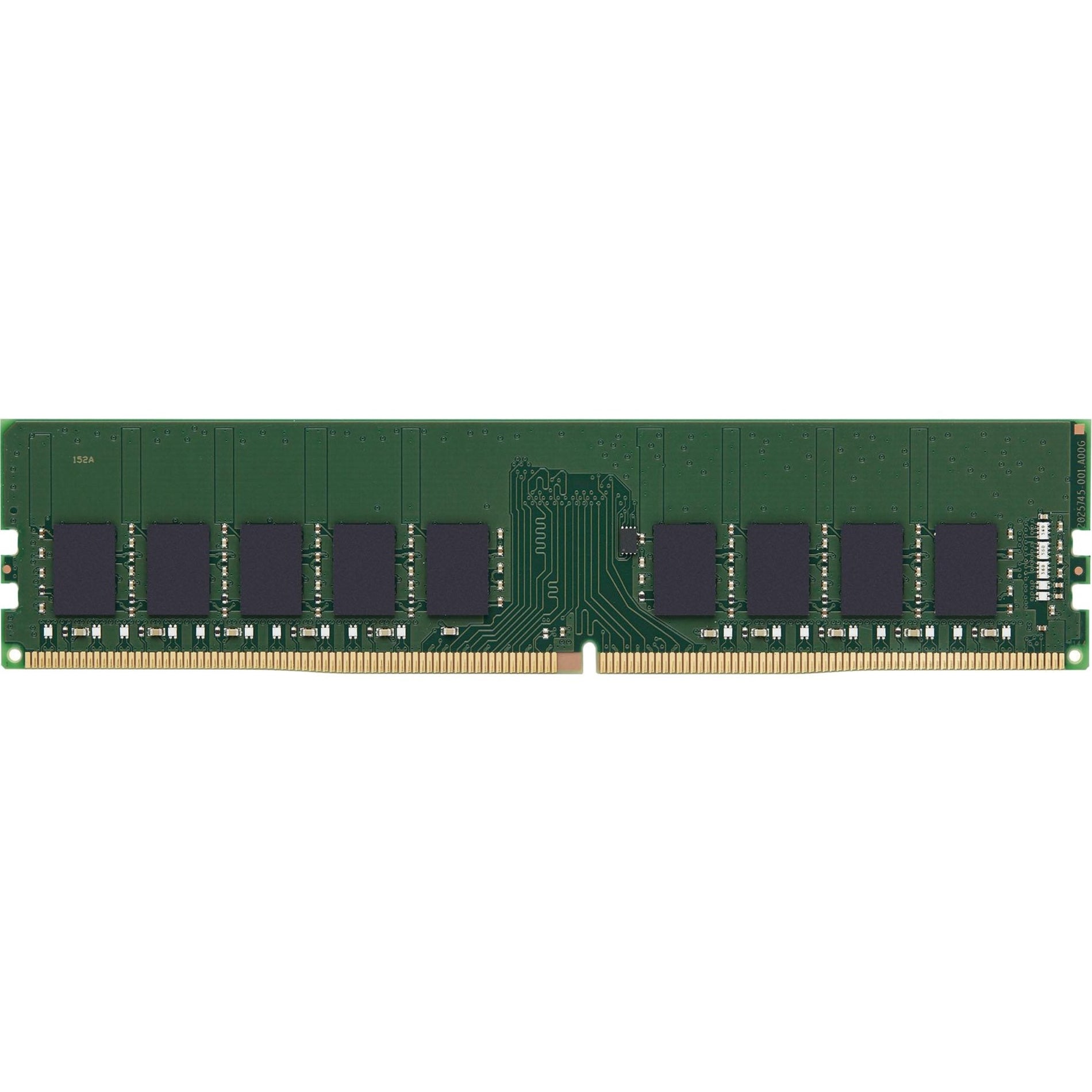 Kingston Server Premier 32GB DDR4 ECC memory module showing green PCB with black memory chips in DIMM form factor-alternate-image1