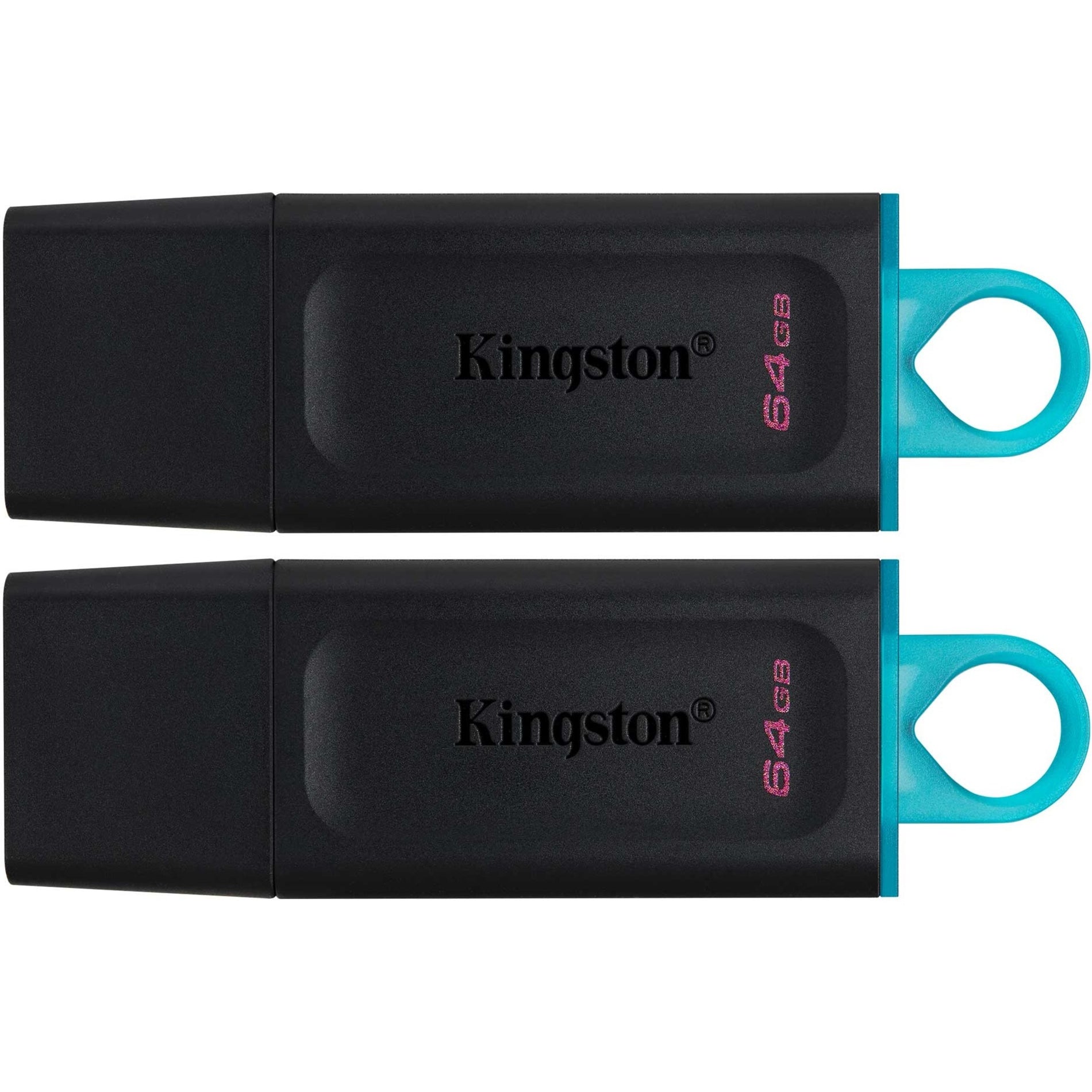 キングストン DTX/64GB-2P データトラベラー エクソディア 64GB USB 3.2（第1世代）フラッシュドライブ、軽量、ティールとブラック ブランド名: キングストン ブランド名の翻訳: 金田音