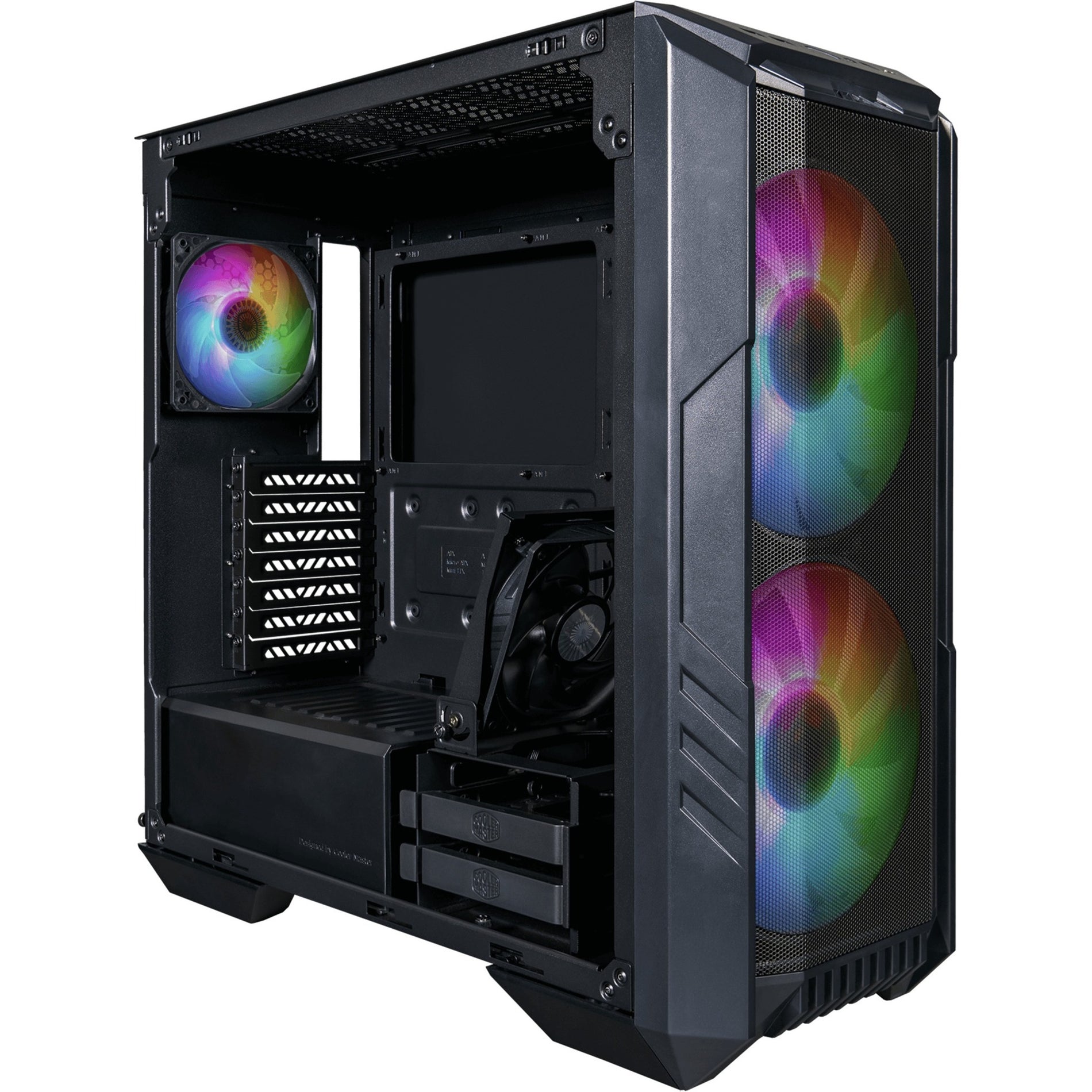 Cooler Master H500-KGNN-S00 HAF 500 Computer Case, Mid-tower, Black, Steel, Mesh, Tempered Glass, 4 Fans, ATX, EATX, SSI CEB, ITX, Micro ATX